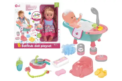 Пупс з ванною WZB3109-8 з аксесуарами, в коробці р.35x15x35 см YG Toys купити