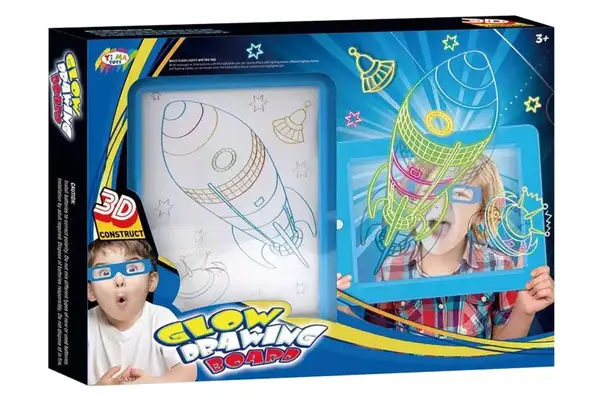 Магічна дошка для малювання з 3D-ефектом, з підсвіткою і фломастерами YM178 р.36*27*4см купити