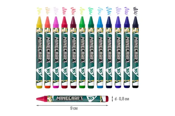 Набір воскових олівців YES 12 шт. "Minecraft" 590142 купити недорого в Україні, фото 2