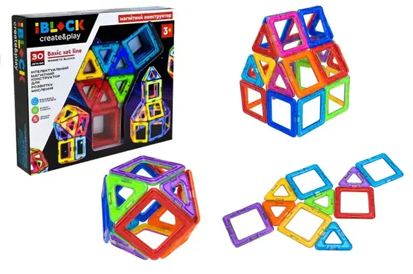 Конструктор магнітний PL-923-526 30 деталей, коробка 28x5x24,2 см IBLOCK купити