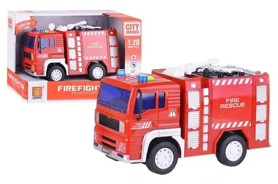 Пожежна машина інерційна, озвучена, зі світлом, в коробці WY551A р.24*12*15,5см купити