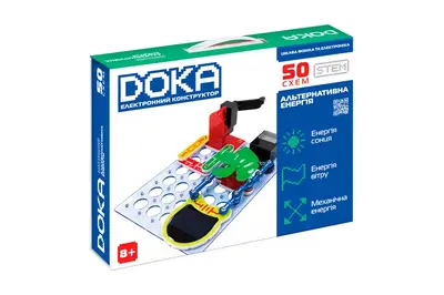 Конструктор електронний D70711 "АЛЬТЕРНАТИВНА ЕНЕРГІЯ" 50 схем DOKA купити