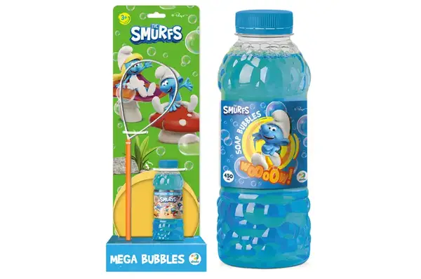 Бульбашки мильні "Mega Bubbles з тарілкою. Смурфики" 200637 Об’єм 450 мл DoDo купити недорого в Україні, фото 3