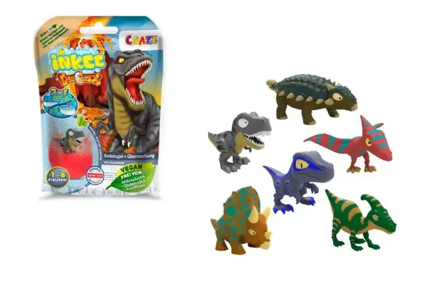 Ароматна бомбочка для ванни з іграшкою - Динозаври, в дисплеї 35597 Inkee купити