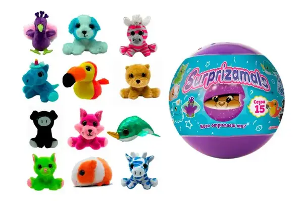 М'яка іграшка-сюрприз у кулі SURPRIZAMALS S15 SU03889-5024 (12 видів, в асорт.) купити