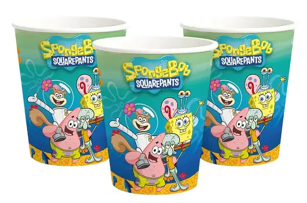 Паперові одноразові стакани Sponge Bob "Губка Боб і друзі" кольорові, 250 ml ТМ "funmi" (6 шт) купити