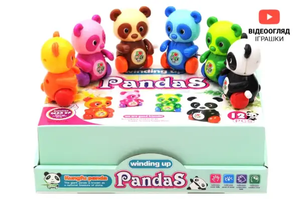 Іграшка заводна 6626 "Панда" в дисплеї 12 шт. р.28x20x8,5 см YG Toys купити