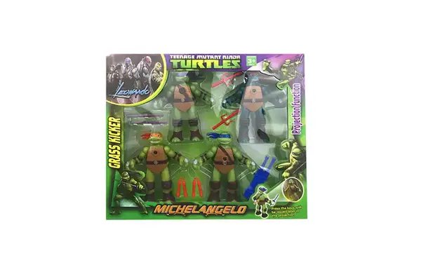 Ігровий набір герої Ніндзя 0812-1, батарейка 4 героя у наборі, короб.39*6*32см купити