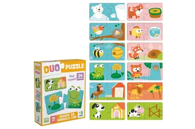 Пазли ДУО 300690 "Звірята та їх домівки" DoDo купити