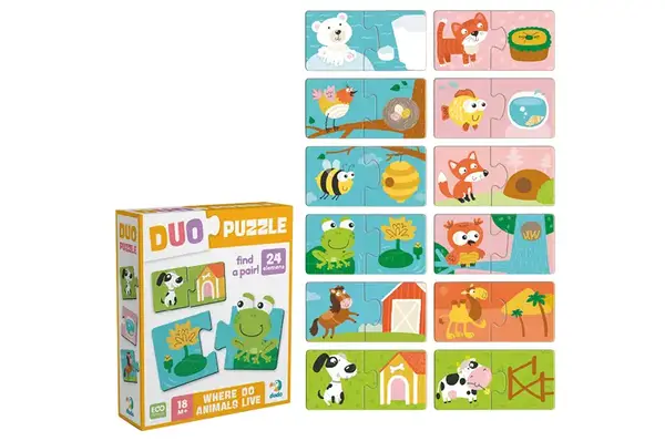 Пазли ДУО 300690 "Звірята та їх домівки" DoDo купити