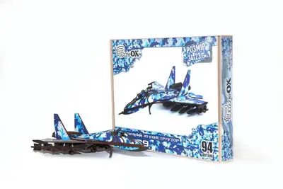 Конструктор Арт-00654 "Міг 29"дерев'яний, 94 дет. р. 34x23см PuzzleOk купити