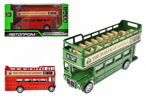 Автобус металевий 10033, 5 inch Convertible Bus, відкриваються двері, у коробці р.16.5x7x8см АВТОПРОМ купити