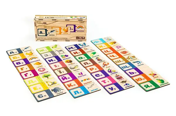 Головоломка Puz-22335 дерев'яна з буквами Puz-22335 р.12x25x4.5см PuzzleOk купити