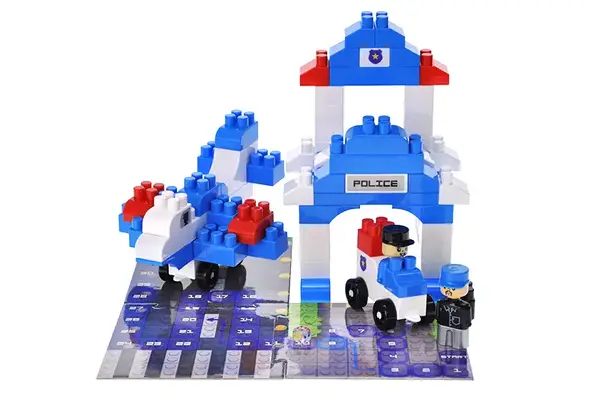 Конструктор блочний QB300-002 "Block&Steps: Поліцейський патруль" + ходилка і меморі гра 3в1, 94дет. qbee купити недорого в Україні, фото 3