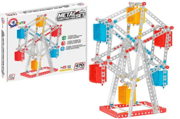 Конструктор металевий 7891 "Оглядове колесо" 470 дет. в коробці ТЕХНОК купити недорого в Україні, фото 3