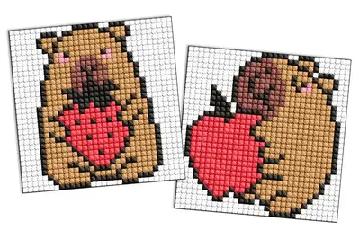 Набір з алмазною мозаїкою на магнітній основі для "Капібара: полуниця та яблуко" 9х9см AMG1173 купити