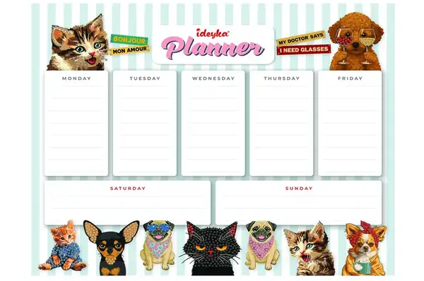 Планер з алмазною мозаїкою AMP20061 "Домашні улюбленці" на магнітній основі р.32х40 см Ideyka купити