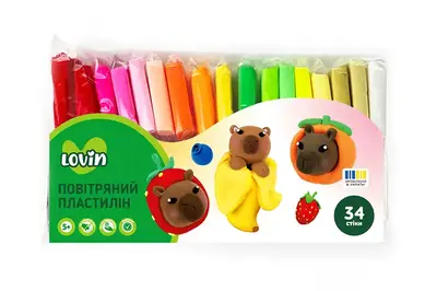 Набір для ліплення з легким пластиліном 70148 34 кольори LOVIN купити