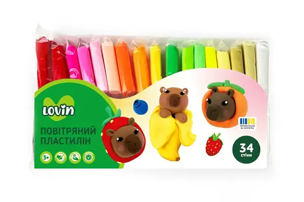 Набір для ліплення з легким пластиліном 70148 34 кольори LOVIN купити