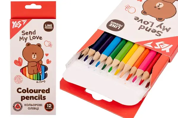 Олівці кольорові YES 12 кольорів "Line Friends" 290705 купити