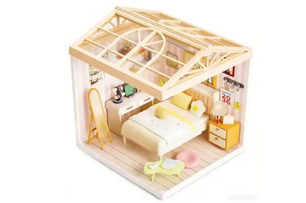 Конструктор-румбокс 8004 MINI HOUSE серії "Інтер'єр" – СПАЛЬНЯ (світло) купити недорого в Україні, фото 3