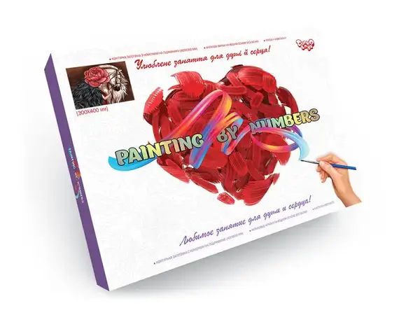 Набір для розпису по номерах 30x40 см KpN-03-01,02,03,04...10 "PAINTING BY NUMBERS" в коробці DANKO купити недорого в Україні, фото 4