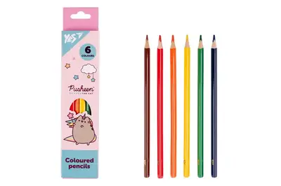 Олівці кольорові Yes 6 кольорів Pusheen рожево-бірюзовий 290725 купити