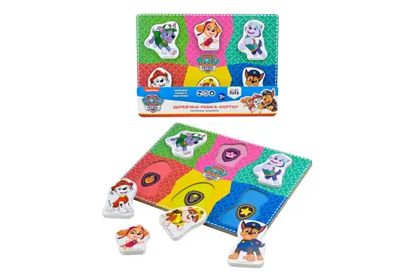 Дерев’яна іграшка-вкладиш KidsHits Paw Patrol KH20/060 р. 30*22*1,5 см купити