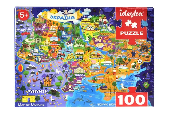 Настільна гра LP100-009 Пазл - 100 - елементів "Мапа України" Ideyka купити