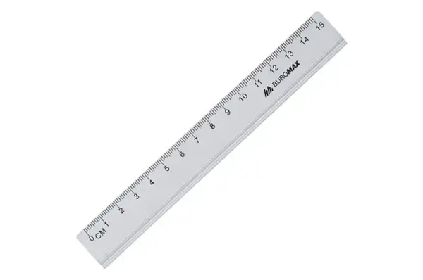 Лінійка алюмінієва BUROMAX 15 см, індивідуальна упаковка купити