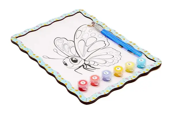 Картина по номерах "Метелик" дерев'яна, формат А4 Puz-22960 PuzzleOk купити недорого в Україні, фото 3