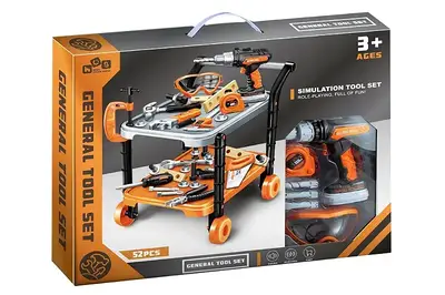 Набір інструментів з візком, на батарейках, в коробці 778-48 р.50,6*6,5*39,5см купити