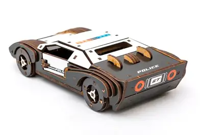 Конструктор Puz-26916 "Fast Car GT" дерев'яний, 164 дет., поліція, розмір моделі 23х6х11 см PuzzleOk купити