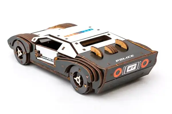 Конструктор Puz-26916 "Fast Car GT" дерев'яний, 164 дет., поліція, розмір моделі 23х6х11 см PuzzleOk купити недорого в Україні, фото 2