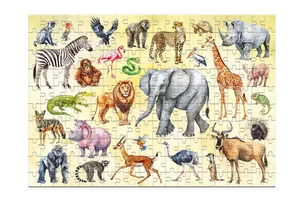 Пазл Монтессорі - 200 елм.- "Тварини Сафарі" 300628 DoDo купити недорого в Україні, фото 5