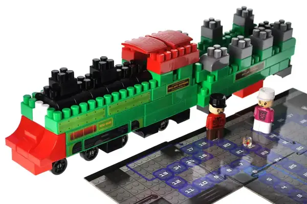 Конструктор блочний QB300-202 "Block&Steps: Залізничний Експрес" + ходилка і меморі гра 3в1, 136дет. qbee купити недорого в Україні, фото 5