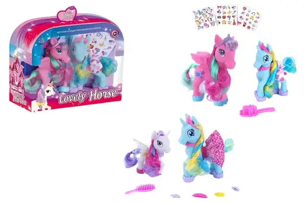 Єдиноріг 8080C/D з крилами та аксесуарами,2кольори,2шт в коробці,р.25,5x8x22,5см купити