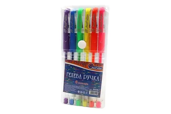 Набір гелевих ручок неон "J.Otten" 6шт. 6кольорів PVC 888B-6 купити