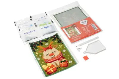 Набір з алмазною мозаїкою без підрамника для дітей "Різдвяний олень" AMM1073 15x20см IDEYKA купити