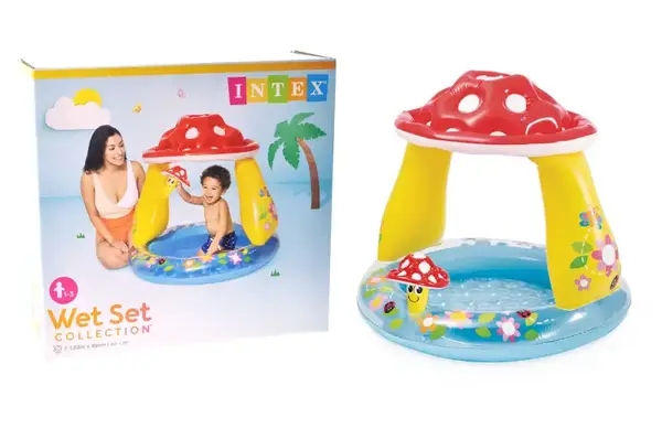 Басейн INTEX "Грибочок" надувне дно, рем комплект, тент, в коробці (1-3р) 57114 р.102*89см купити