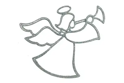 Новорічна іграшка Ангел (срібло) 4х12х0.3 см купити