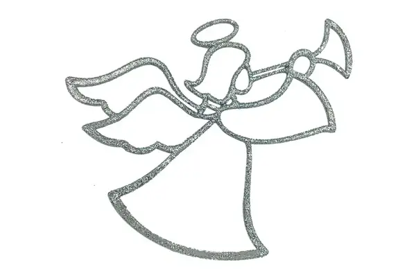 Новорічна іграшка Ангел (срібло) 4х12х0.3 см купити