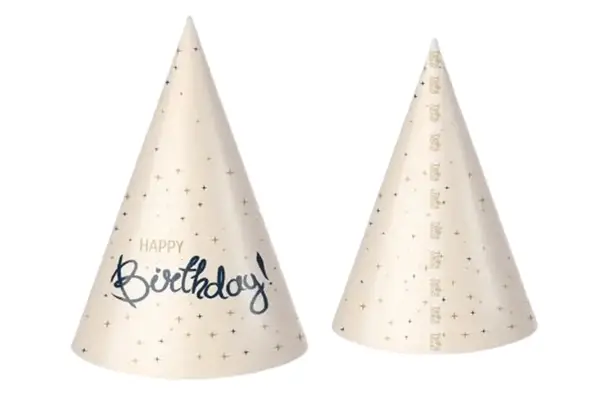 Ковпачок паперовий Твоя Забава "Happy Birthday" кремовий 10 шт 12835 купити