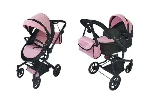 Візок для ляльки 9695+BAG PINK "FORTUNA" 2в1 з сумкою, в коробці р.60x38x17 см CARRELLO купити