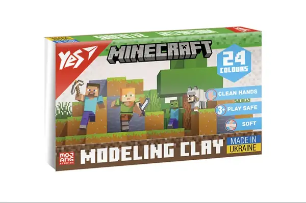 Пластилін Yes Minecraft 24 кольори 480г 540682 купити