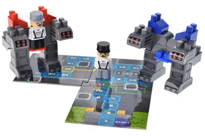 Конструктор блочний QB300-102 "Block&Steps: Бої Роботів" + ходилка і меморі гра 3в1, 44дет. qbee купити