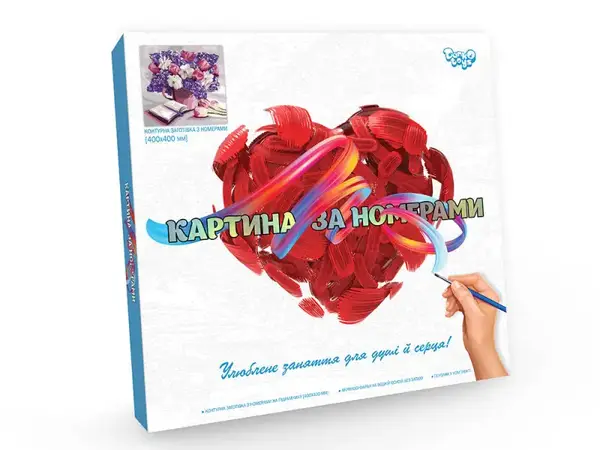 Набір для розпису по номерах 40x40 см KpN-02-01U,02U,03U,...10U "PAINTING BY NUMBERS" в коробці DANKO купити недорого в Україні, фото 3