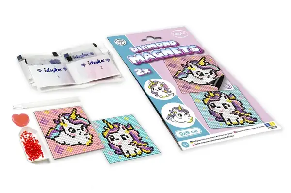 Набір з алмазною мозаїкою на магнітній основі для "Капібара: ананас і кавун" 9х9см AMG1167 IDEYKA купити недорого в Україні, фото 4