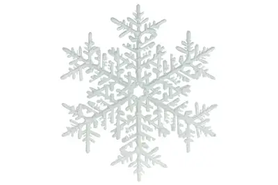Новорічна іграшка Сніжинка велика (білий) 20 см купити