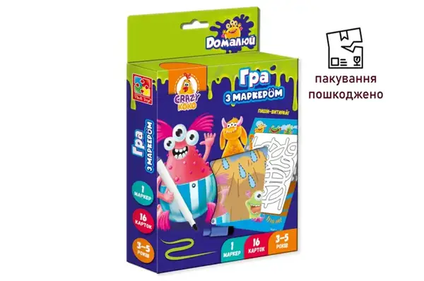 OUTLET Настільна гра Пиши ти витирай. Монстрики VT5010-18 VladiToys купити
